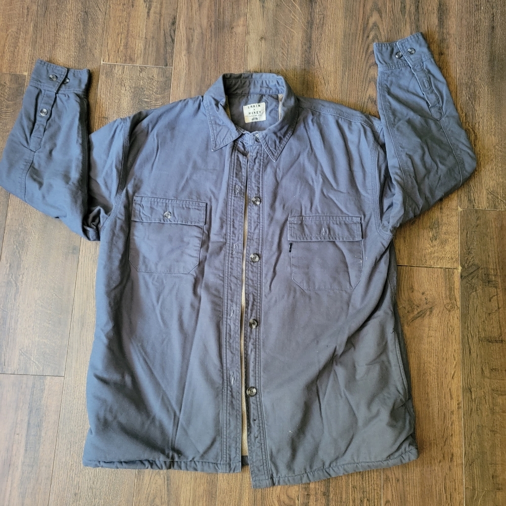 Vintage Lakin McKey Men's Faded Blue Button Up Winter Shirt Jacket